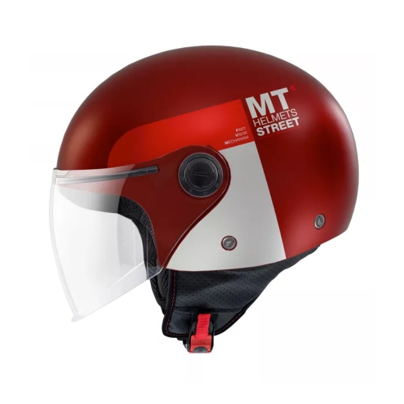 Otevřená přilba na motorku MT Street Inboard C5 červená (KOPIE)