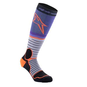 Alpinestars MX PRO 2024 черно-сиво-лилаво-оранжеви чорапи