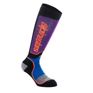 Чорапи Alpinestars MX Plus черно-оранжево-лилаво-синьо-сиво