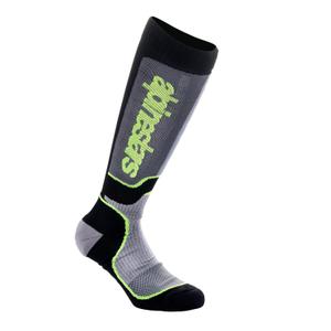 Детски чорапи Alpinestars MX Plus черно-сиво-флуо жълто