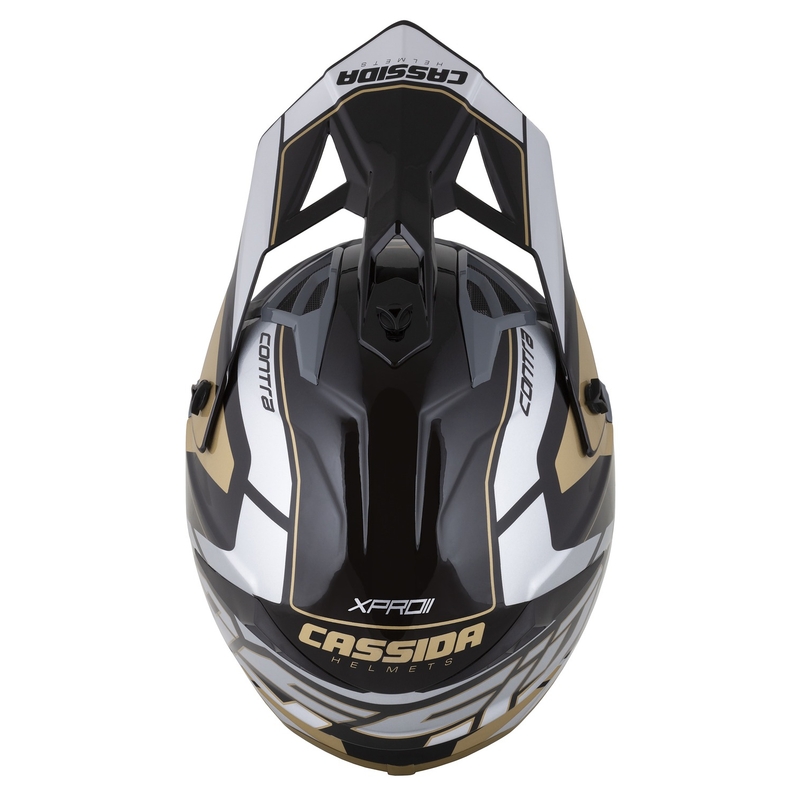 Каска за мотокрос Cassida Cross Pro 2 Contra златна перла сиво-черна
