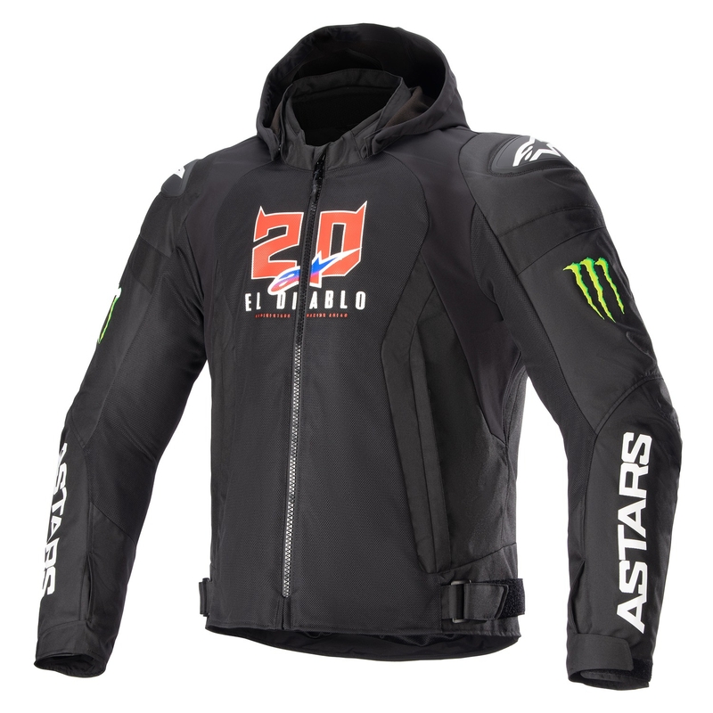 Alpinestars Zaca Air Monster FQ20 Черно-червено-синьо-бяло-зелено яке за мотоциклет