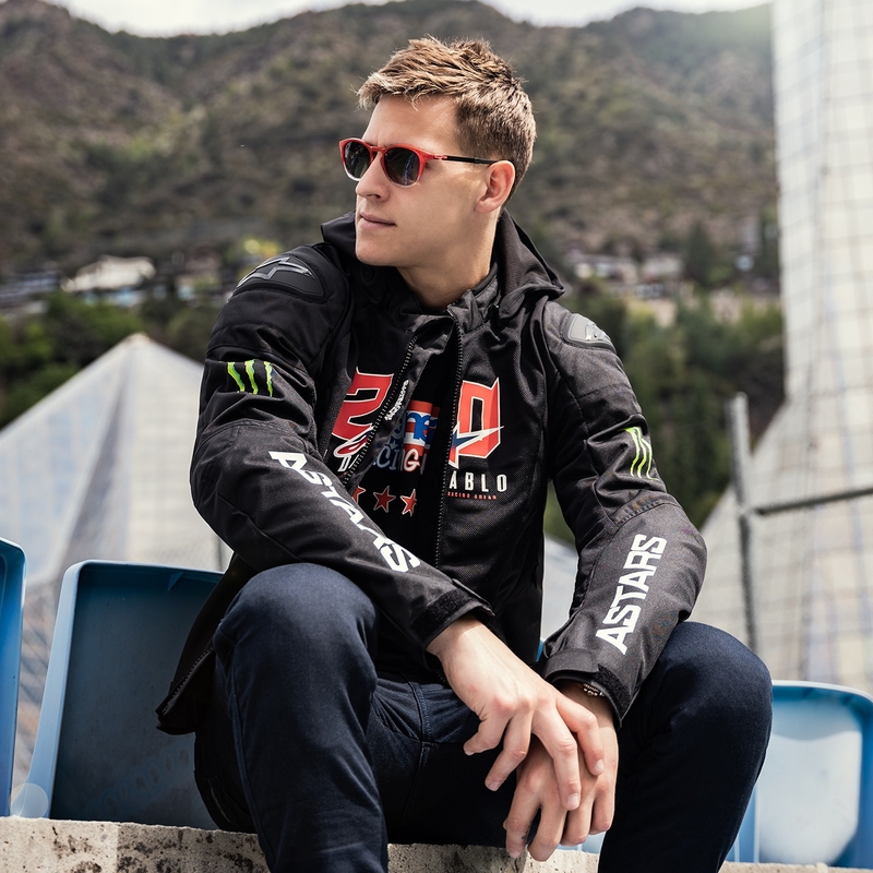Alpinestars Zaca Air Monster FQ20 Черно-червено-синьо-бяло-зелено яке за мотоциклет