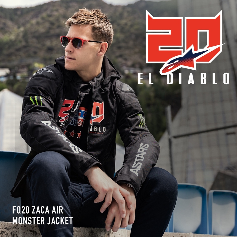 Alpinestars Zaca Air Monster FQ20 Черно-червено-синьо-бяло-зелено яке за мотоциклет