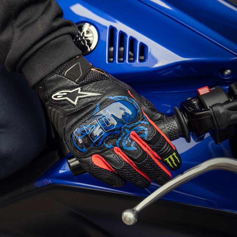 Alpinestars SMX-1 Air 2 Monster FQ20 Черно-червено-синьо-бяло-зелени мотоциклетни ръкавици