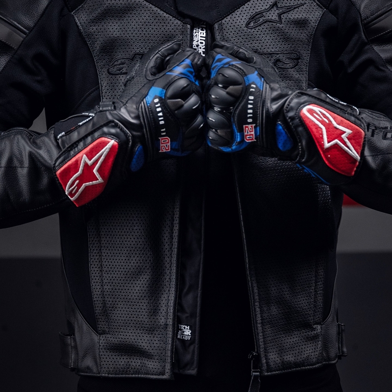 Alpinestars SP-8 3 Monster FQ20 Черно-червено-синьо-бели мотоциклетни ръкавици