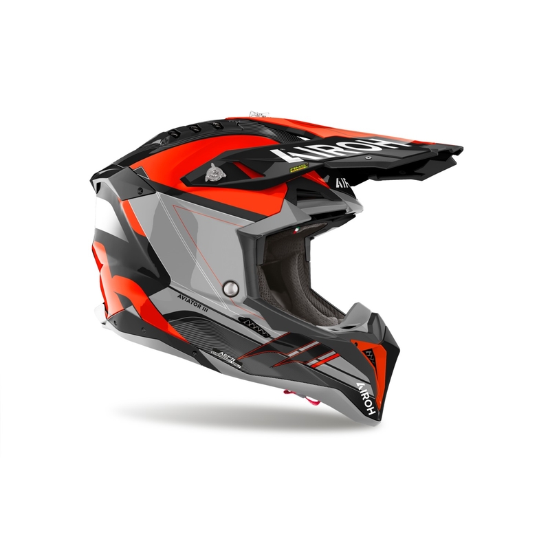 Мотокрос каска Airoh Aviator 3 Saber гланцово оранжева