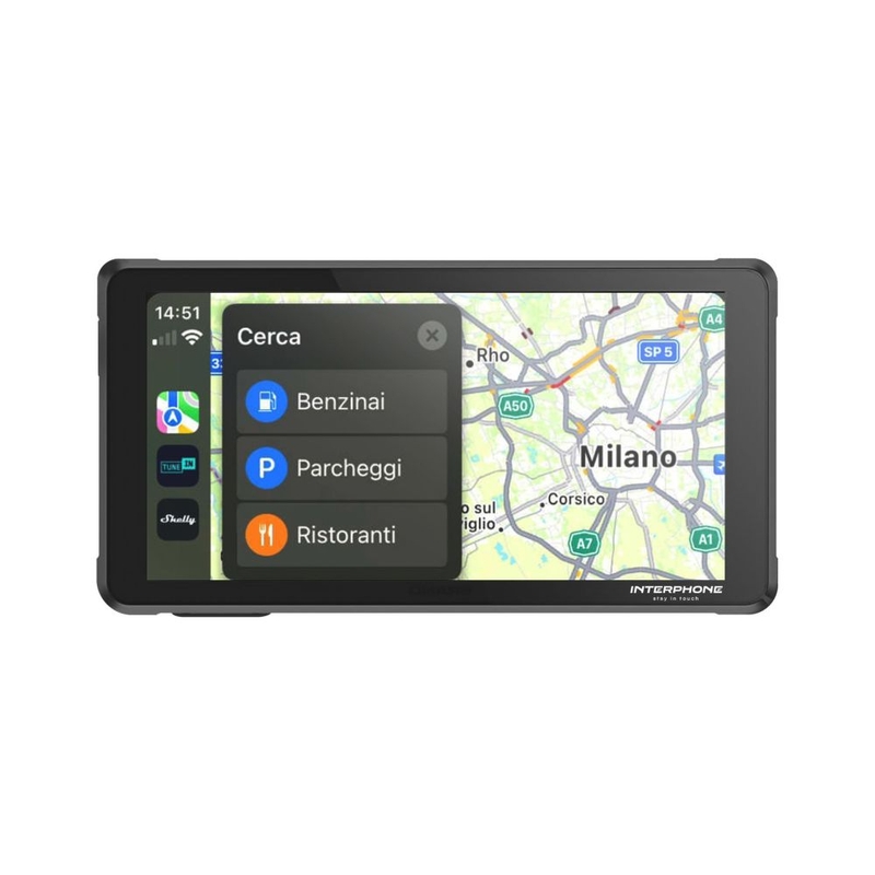 Interphone RIDESYNC Apple CarPlay и Android Auto дисплей за мотоциклети
