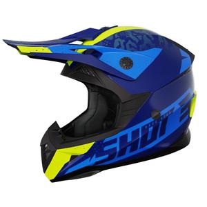 Детска каска за мотокрос Shot Pulse Airfit лъскаво синьо-жълто разпродажба