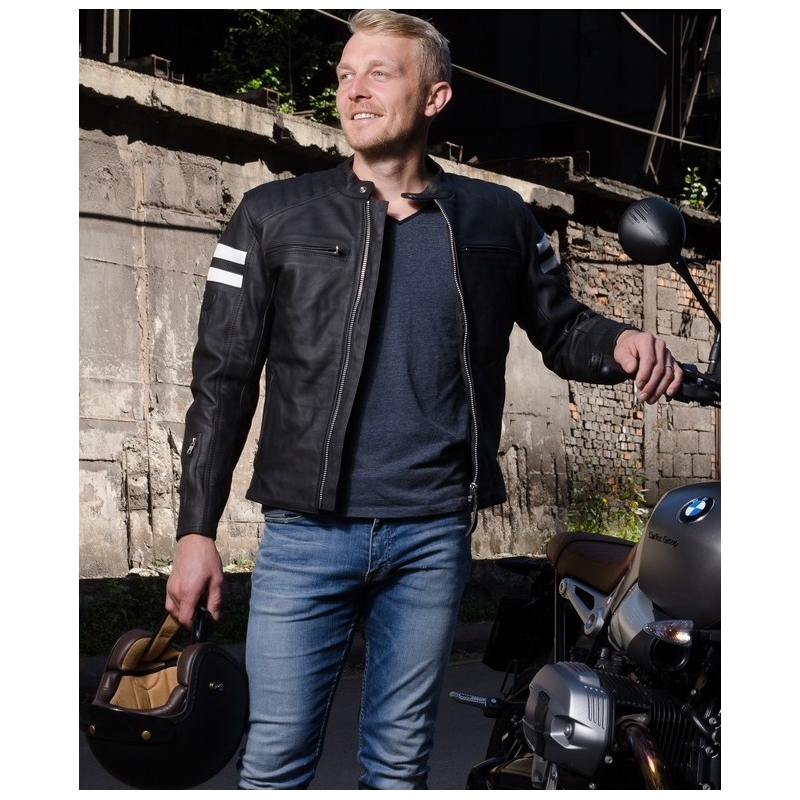 Bunda na motorku Street Racer Block černo-bílá