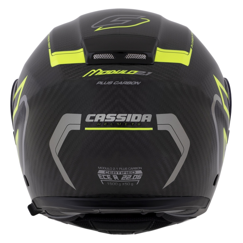 Каска Cassida Modulo 2.1 Plus Carbon флуорово жълто-сребърно-черна с обръщане