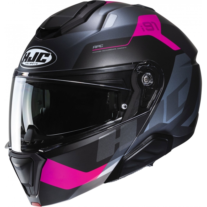 Каска HJC i91 Carst MC8SF с отваряне, черно-розова