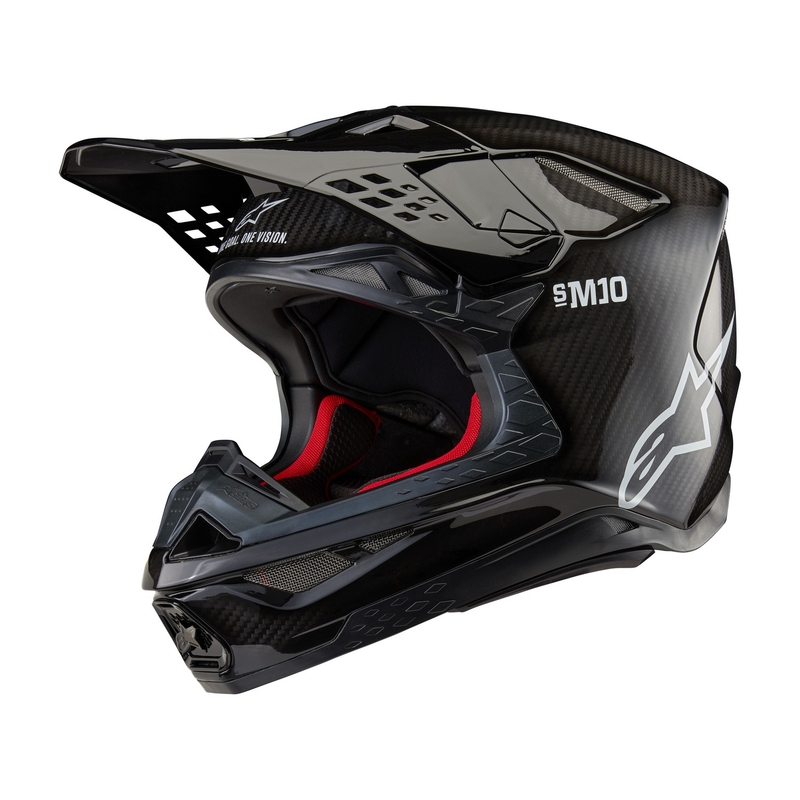 Alpinestars Supertech S-M10 Solid Gloss Carbon Мотокрос каска