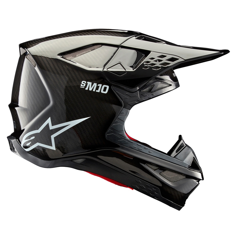 Alpinestars Supertech S-M10 Solid Gloss Carbon Мотокрос каска