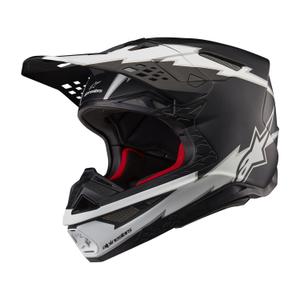 Alpinestars Supertech S-M10 Ampress мотокрос каска матово черно и бяло