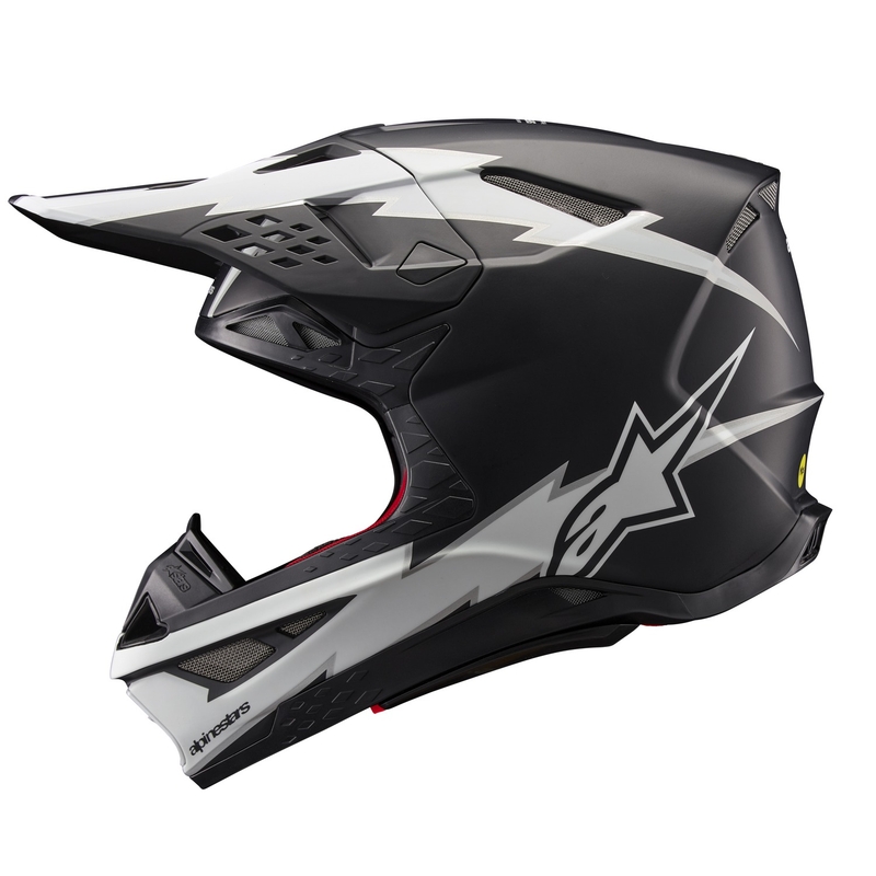 Alpinestars Supertech S-M10 Ampress мотокрос каска матово черно и бяло