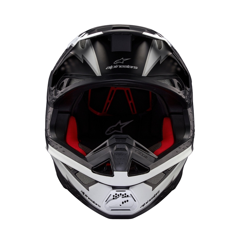 Alpinestars Supertech S-M10 Ampress мотокрос каска матово черно и бяло