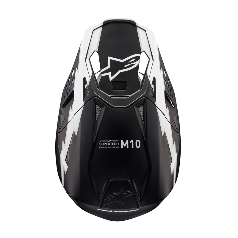 Alpinestars Supertech S-M10 Ampress мотокрос каска матово черно и бяло