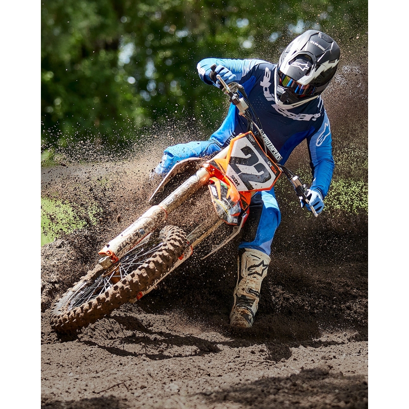 Alpinestars Supertech S-M10 Ampress мотокрос каска матово черно и бяло