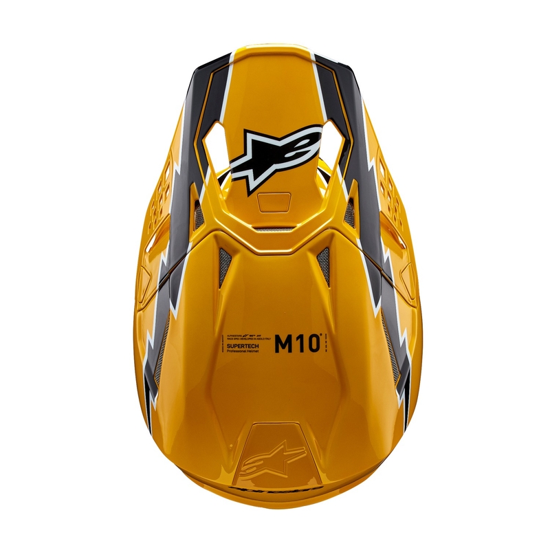 Alpinestars Supertech S-M10 Ampress Мотокрос каска Черно и жълто