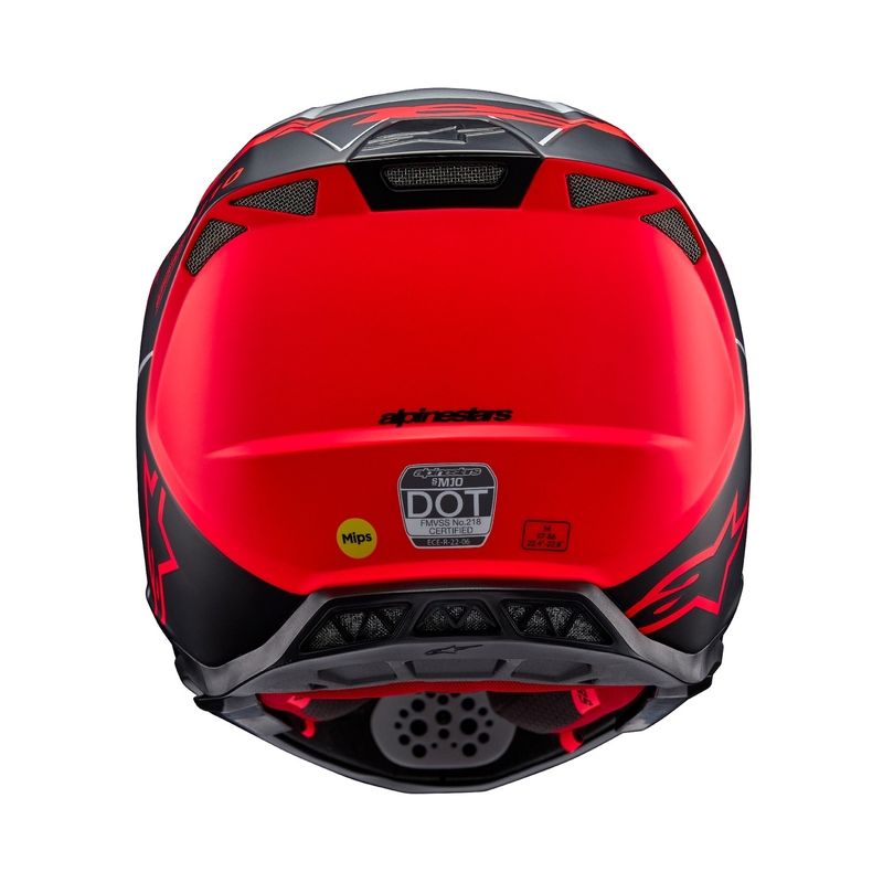 Alpinestars Supertech S-M10 Flood мотокрос каска матова сребристо-черно-оранжева флуо