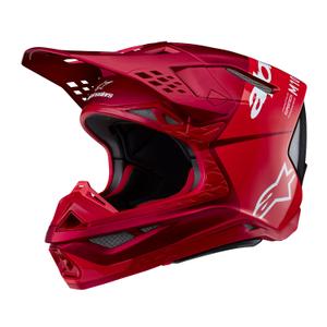 Alpinestars Supertech S-M10 Flood мотокрос каска матово флуо червено