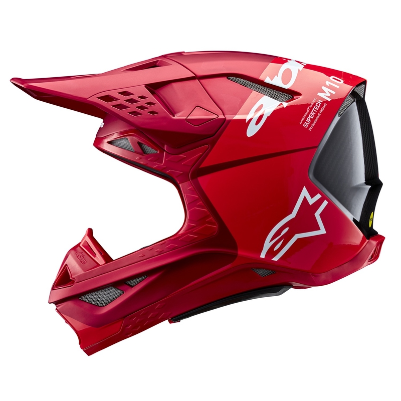 Alpinestars Supertech S-M10 Flood мотокрос каска матово флуо червено
