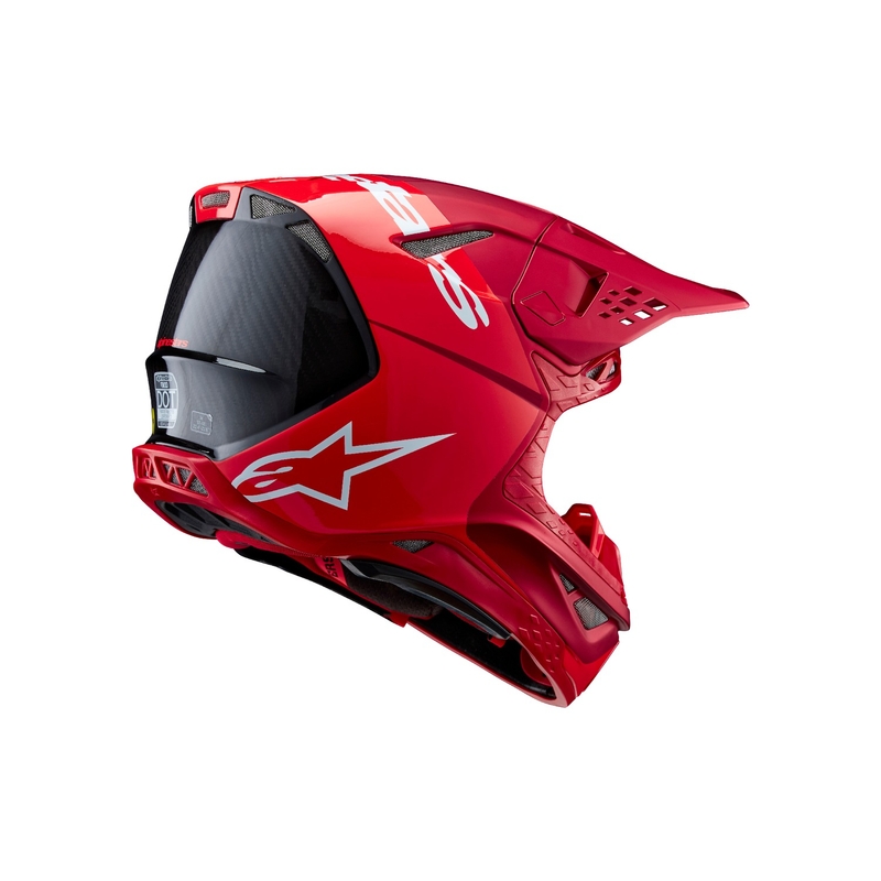 Alpinestars Supertech S-M10 Flood мотокрос каска матово флуо червено