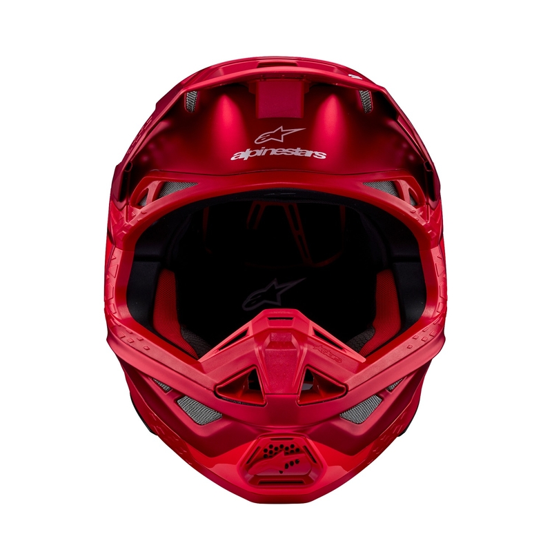 Alpinestars Supertech S-M10 Flood мотокрос каска матово флуо червено