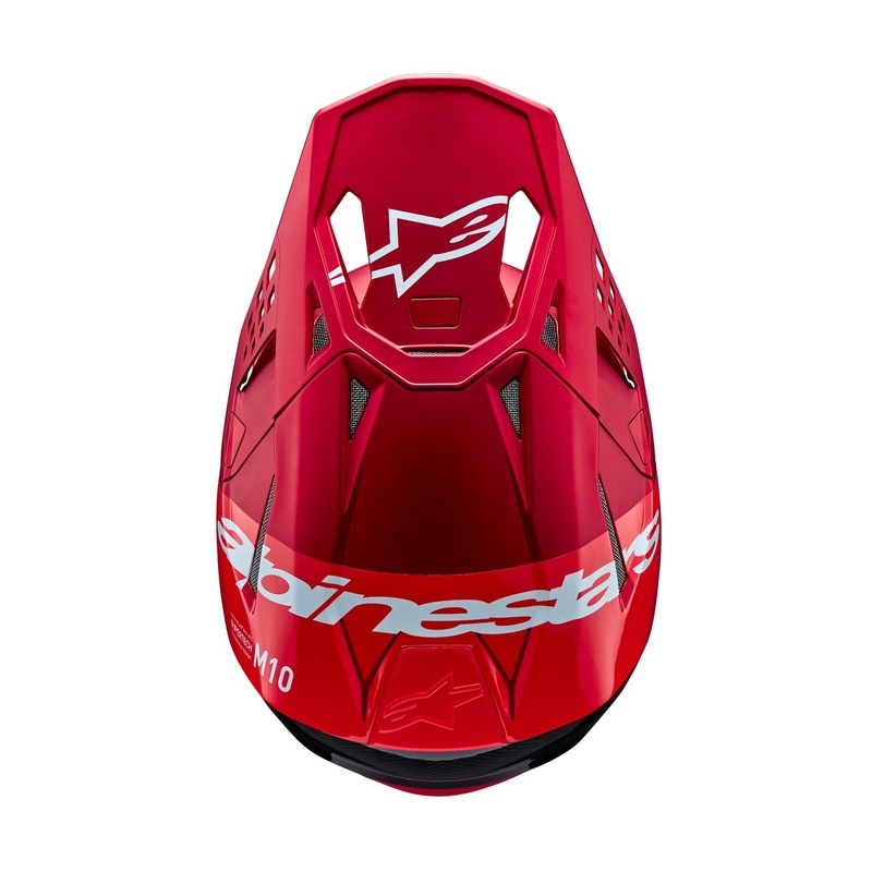 Alpinestars Supertech S-M10 Flood мотокрос каска матово флуо червено