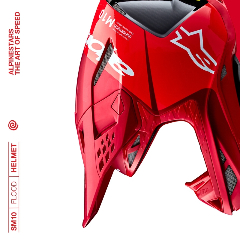 Alpinestars Supertech S-M10 Flood мотокрос каска матово флуо червено