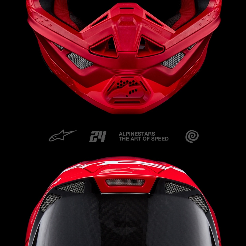 Alpinestars Supertech S-M10 Flood мотокрос каска матово флуо червено