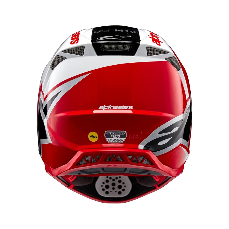 Мотокрос каска Alpinestars Supertech S-M10 Unite червено и бяло