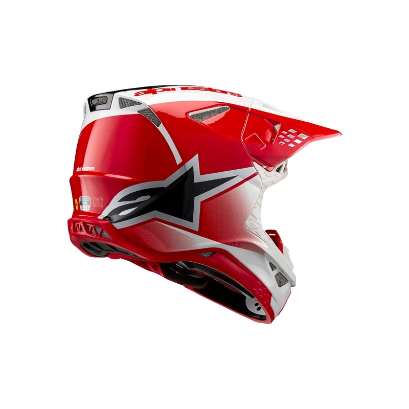 Мотокрос каска Alpinestars Supertech S-M10 Unite червено и бяло