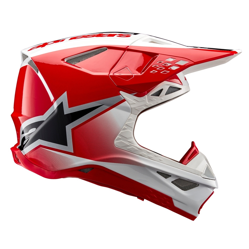 Мотокрос каска Alpinestars Supertech S-M10 Unite червено и бяло
