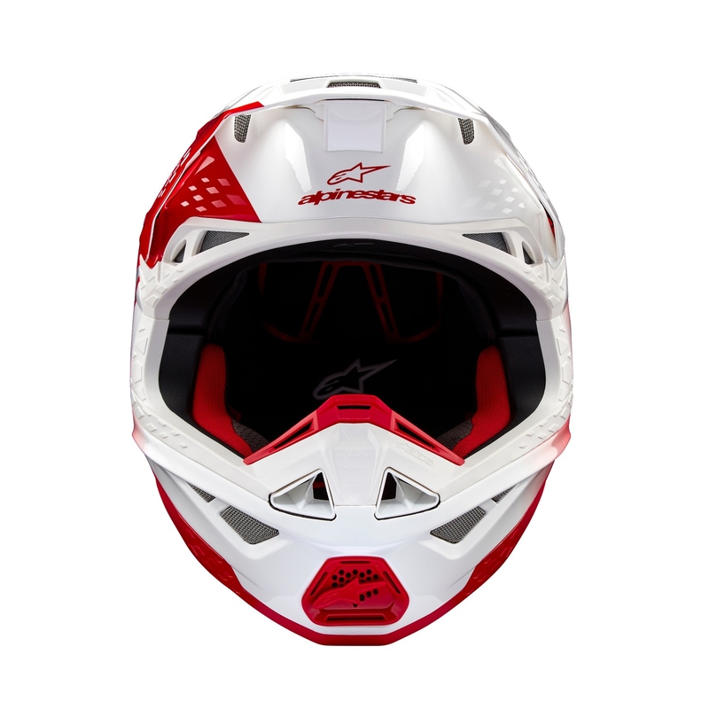Мотокрос каска Alpinestars Supertech S-M10 Unite червено и бяло