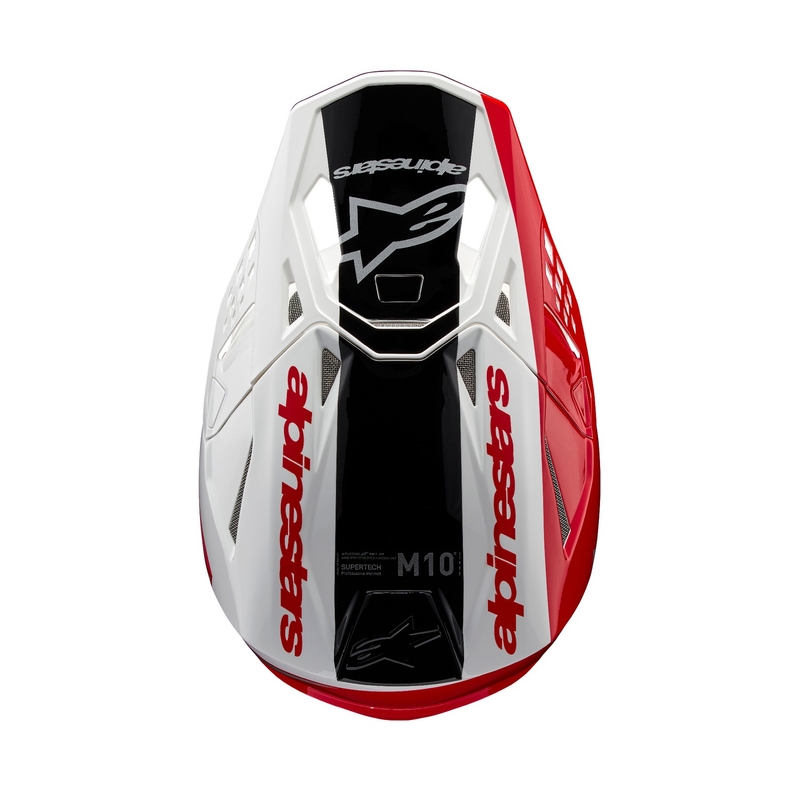 Мотокрос каска Alpinestars Supertech S-M10 Unite червено и бяло