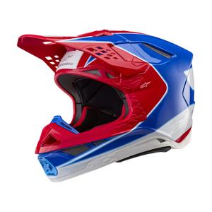 Alpinestars Supertech S-M10 Aeon флуо червено-синя мотокрос каска
