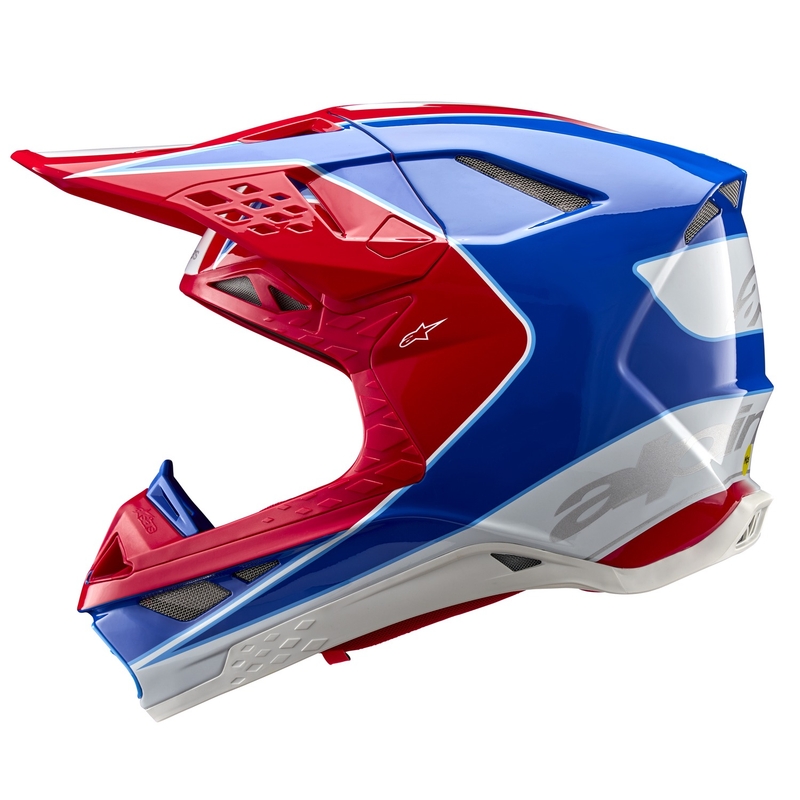 Alpinestars Supertech S-M10 Aeon флуо червено-синя мотокрос каска