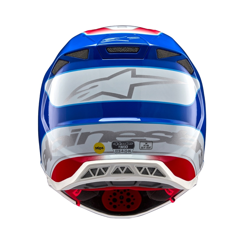 Alpinestars Supertech S-M10 Aeon флуо червено-синя мотокрос каска