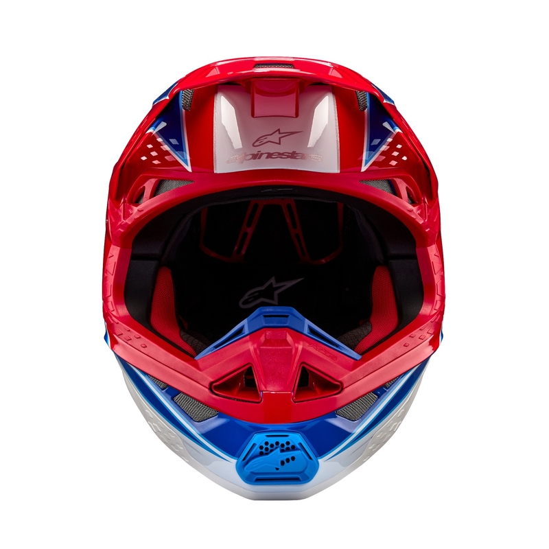 Alpinestars Supertech S-M10 Aeon флуо червено-синя мотокрос каска