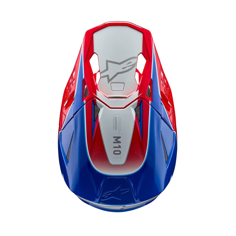 Alpinestars Supertech S-M10 Aeon флуо червено-синя мотокрос каска