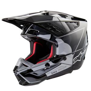 Мотокрос каска Alpinestars S-M5 Rover 2 черна и сребърна