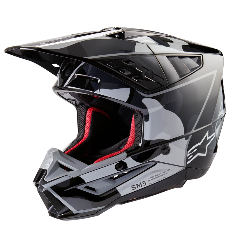 Мотокрос каска Alpinestars S-M5 Rover 2 черна и сребърна
