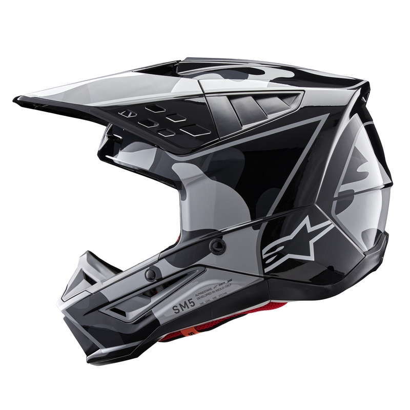 Мотокрос каска Alpinestars S-M5 Rover 2 черна и сребърна