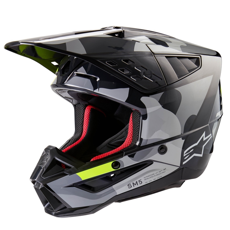 Мотокрос каска Alpinestars S-M5 Rover 2 тъмно сиво-флуорово жълто