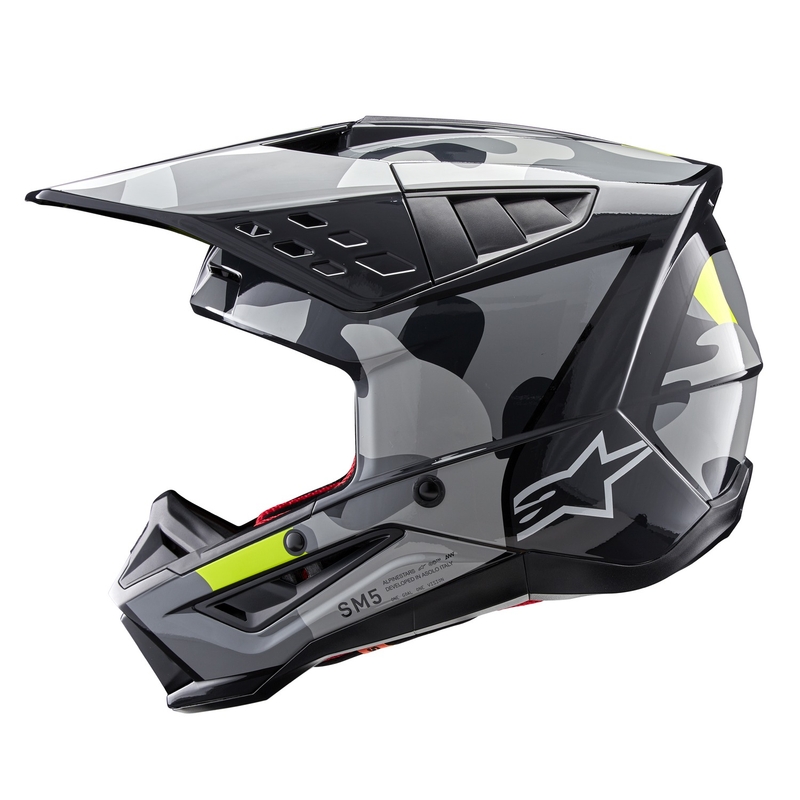 Мотокрос каска Alpinestars S-M5 Rover 2 тъмно сиво-флуорово жълто