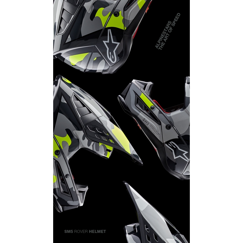 Мотокрос каска Alpinestars S-M5 Rover 2 тъмно сиво-флуорово жълто