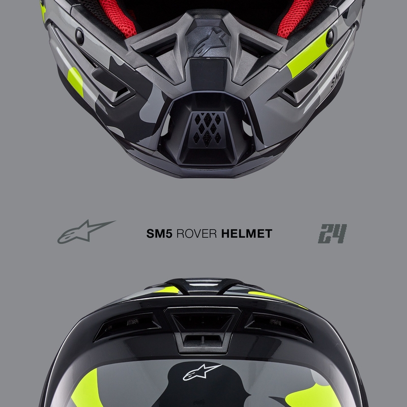 Мотокрос каска Alpinestars S-M5 Rover 2 тъмно сиво-флуорово жълто