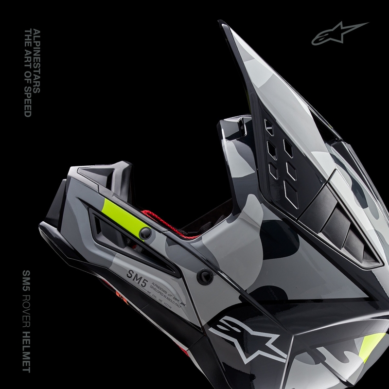 Мотокрос каска Alpinestars S-M5 Rover 2 тъмно сиво-флуорово жълто
